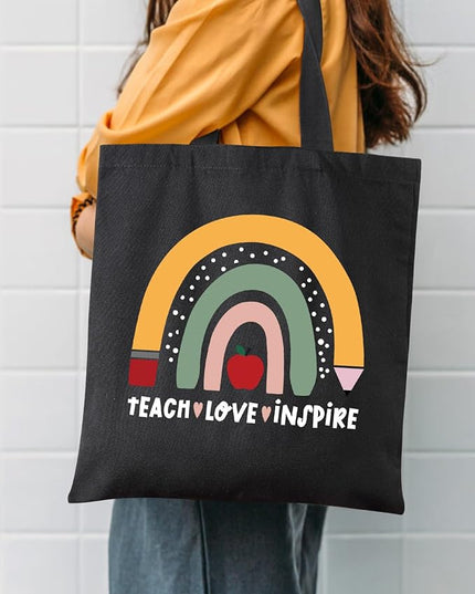 AUSVKAI Canvas Tote Bag for Women, Aesthetic Cute Grocery Grocery Reusable Cotton Gift Bag for Shooping Beach Trendy Gifts