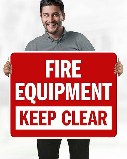 Fire Equipment Keep Clear Sign, 24x30 Inches, Rust Free .063 Aluminum, Fade Resistant, Made in USA by My Sign Center