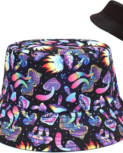Malaxlx Unisex Bucket Hat Beach Sun Hat Aesthetic Fishing Hat for Men Women Teens, Reversible Double-Side-Wear