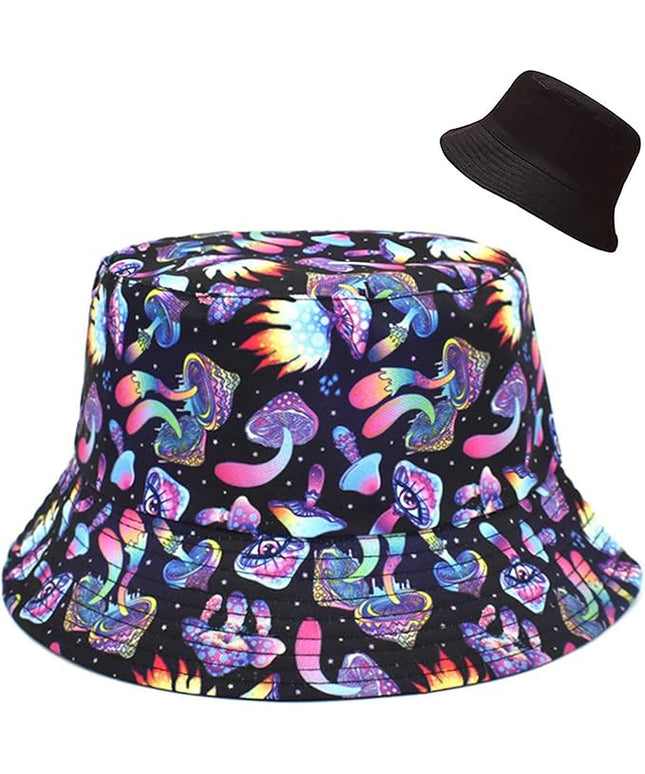 Malaxlx Unisex Bucket Hat Beach Sun Hat Aesthetic Fishing Hat for Men Women Teens, Reversible Double-Side-Wear