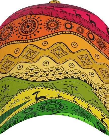African Ethnic Tribal Style Baseball Cap for Men Women, Fashion Adjustable African Hat Casual Trucker Hats Sun Caps