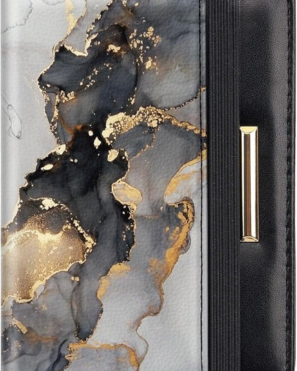 Passport Holder Cover Travel RFID Blocking Passport Cover Rose Gold Cute Flowers Passport Wallet with Elastic Band for Women