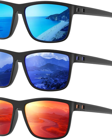 Polarized Sunglasses Men Women, Mens Sunglasses Lightweight UV Sun Glasses for Fishing Driving Golf