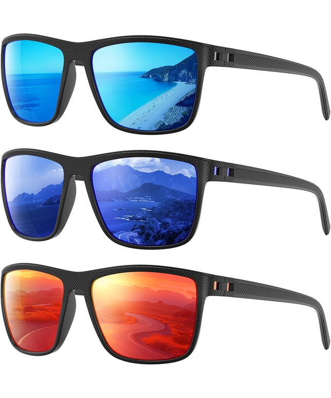 Polarized Sunglasses Men Women, Mens Sunglasses Lightweight UV Sun Glasses for Fishing Driving Golf