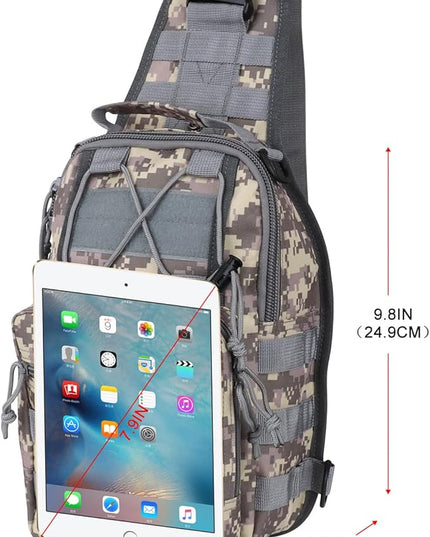 Qcute Tactical Backpack, Waterproof Military Cross-body Molle Sling Shoulder Backpack Chest Bag for Outdoor Every Day Carry