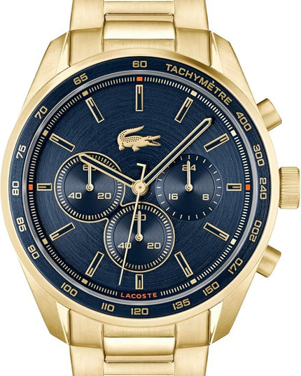 Lacoste Boston Men's Chronograph Watch - Classic Stainless Steel - Tachymeter - Water Resistant up to 5ATM/50 Meters - Modern Design for Him - 42mm