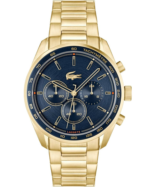 Lacoste Boston Men's Chronograph Watch - Classic Stainless Steel - Tachymeter - Water Resistant up to 5ATM/50 Meters - Modern Design for Him - 42mm