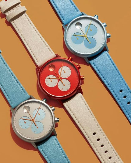 Movado Face Watch - Swiss Quartz Chronograph, Leather Strap - Classic, Timeless Luxury Fashion Timepiece for Him or Her - 43mm