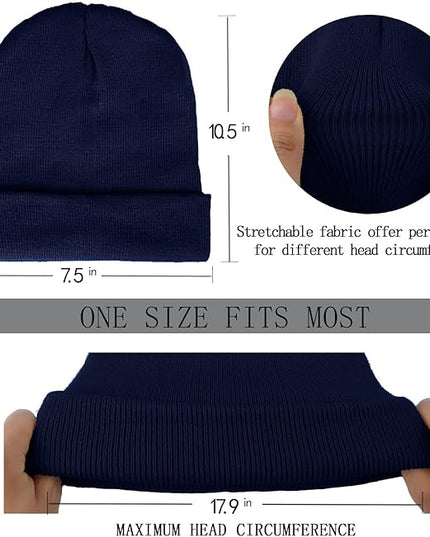 ZOORON 1&2 Pack Beanie for Men Women Slouchy Beanie Hats Winter Knit Caps Soft Ski Hat Unisex