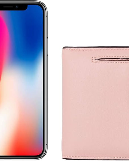 Toughergun Women’s Small Slim Leather Wallet with RFID Protection, Compact Bifold Mini Purse with Clear ID Window