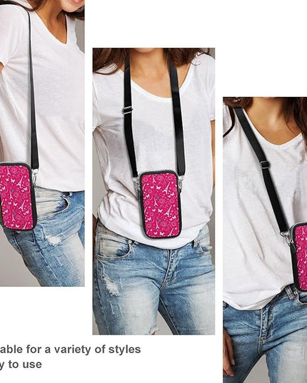 Unisex Small Crossbody Bags, Women Men Portable Adjustable Crossbody Phone Wallet Pouch