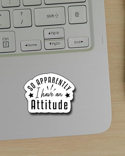 (3Pcs) So Apparently I Have an Attitude Sticker, Decorate Books Laptop Phone Water Bottles Kindles Stickers Tumbler Sticker Waterproof Vinyl Decorate Sticker 3" Inch