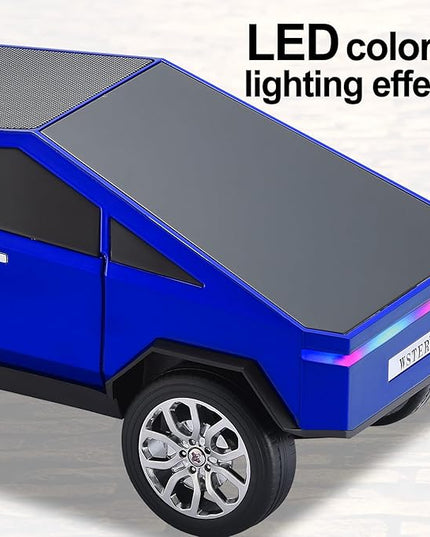 Solar-Powered car-Shaped Bluetooth Speaker, Portable Wireless Stereo, high-Definition Sound Quality, TWS Dual-Ear Pairing, Truck-Shaped Speaker, Suitable for Home, Office and Gift (Blue)