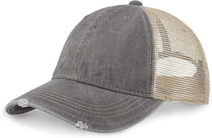 CHOK.LIDS Everyday Premium Washed Trucker Hat Unstructured Distressed Pigment Dyed Cap Adjustable Outdoor Headwear