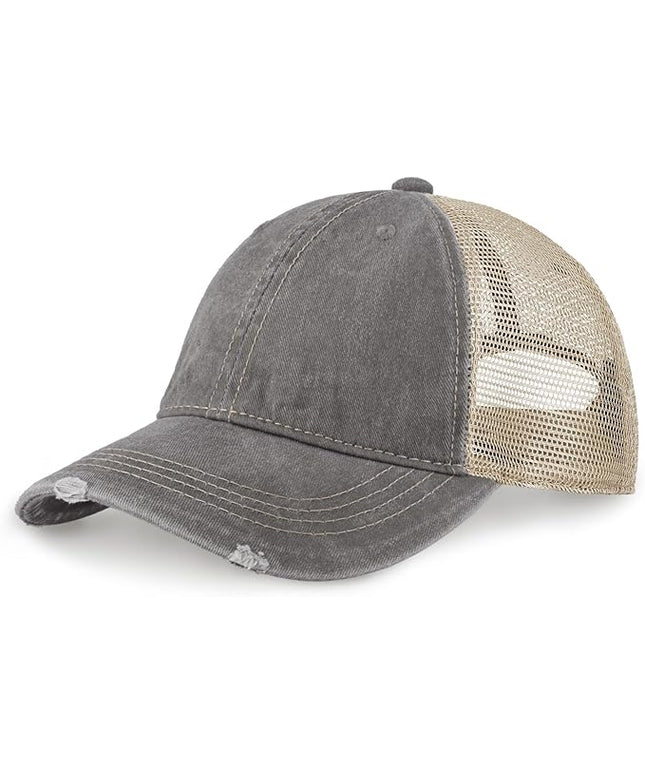 CHOK.LIDS Everyday Premium Washed Trucker Hat Unstructured Distressed Pigment Dyed Cap Adjustable Outdoor Headwear