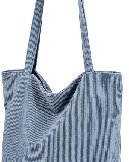 Iioscre Corduroy Tote Bag for Women,Hobo HandBags with Zipper,Large Capacity Casual Shoulder Handbags with Inner Pockets
