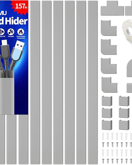 Delamu 157in Delamu Cord Hider Wall for Wall Mounted TV, Wire Hider Kit