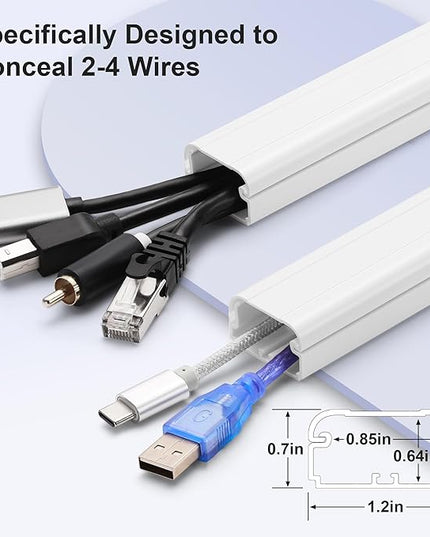39in Cord Covers for Wires on Wall, YCLYC Wall Cord Cover, Large TV Cable Hider Wall Kit, Beige TV Cord Hider for Wall Mounted TV, Electrical Cable Raceway Cord Organizer, 3 X L13in W1.2 H0.7