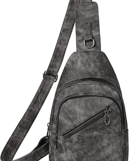 FALAN MULE Crossbody Bags for Women Trendy Leather Sling Chest Bag Fanny Packs for Women