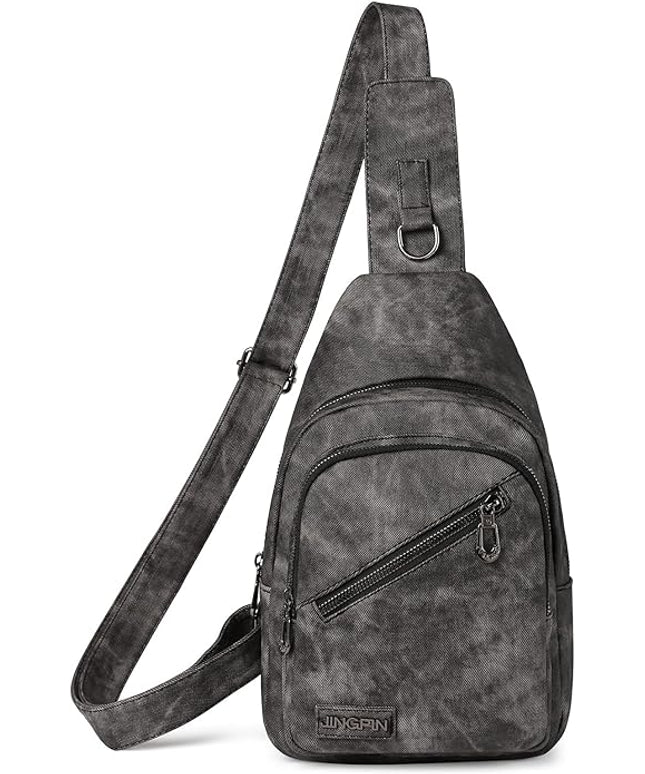 FALAN MULE Crossbody Bags for Women Trendy Leather Sling Chest Bag Fanny Packs for Women