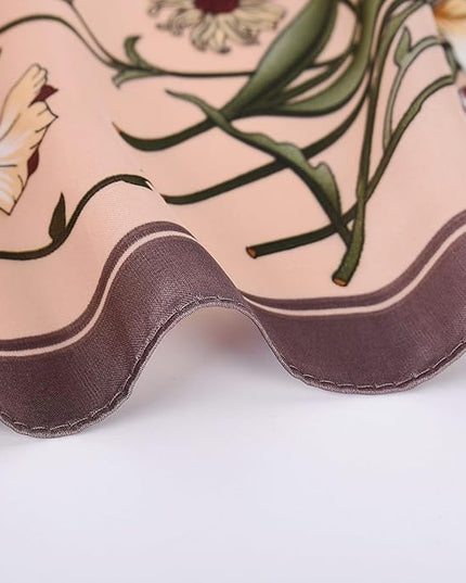 MINIDORA Satin Scarves for Women 27.5 × 27.5 inches Medium Square Elegant Silk Feeling Head Scarf