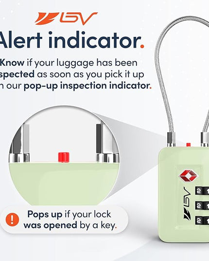 TSA Accepted Luggage Travel Lock, Set-Your-Own Combination Lock for School Gym Locker, Luggage Suitcase Baggage Locks, Filing Cabinets, Toolbox, Case (Mint Green, 1 Pack)