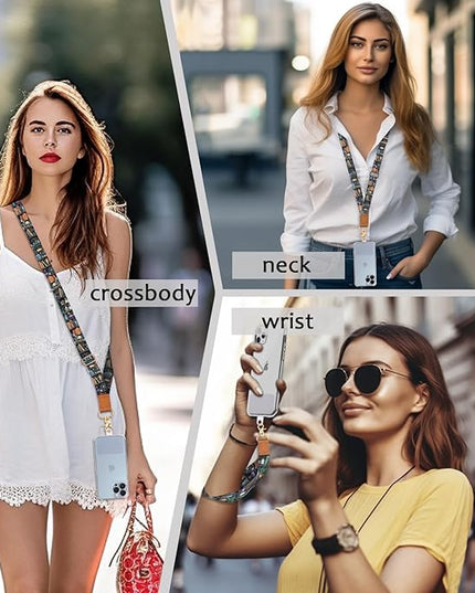 Goth Phone Lanyard Crossbody Strap, Gothic Bookshelf Cell Phone Lanyards for around the Neck Cross Body, Witchy Skull Wristlet Wrist Strap Adjustable for Women Keys Case Accessories Travel Essentials