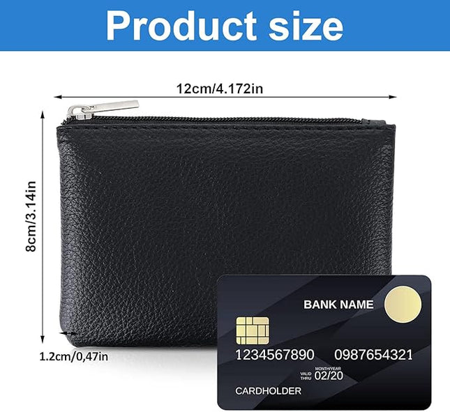 4 Pack Leather Zipper Coin Purse,Portable Change Wallet,Coin Pouch with Zipper for Men Women,Small Pouch Change Purse Coin Bag,Mini Coin Pocket Pouch Change Holder for Men Women(4 colors)