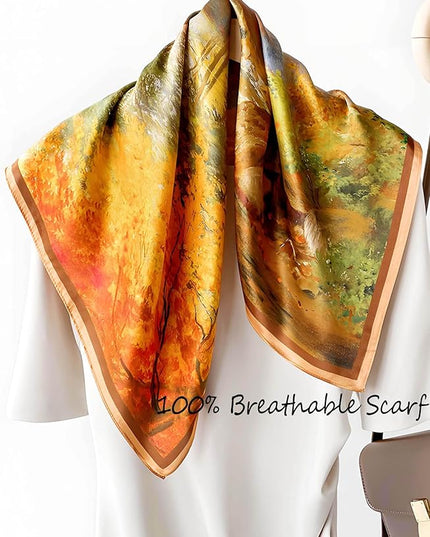 100% Mulberry Silk Scarf for Women Hair Lightweight Square Neckerchief Wrap For Head Scarves 21"
