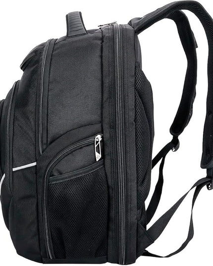 Swissdigital Design TSA-Friendly Large Backpack, Business Laptop Backpack for Men with USB Charging Port/RFID Protection Black | J16BT-1