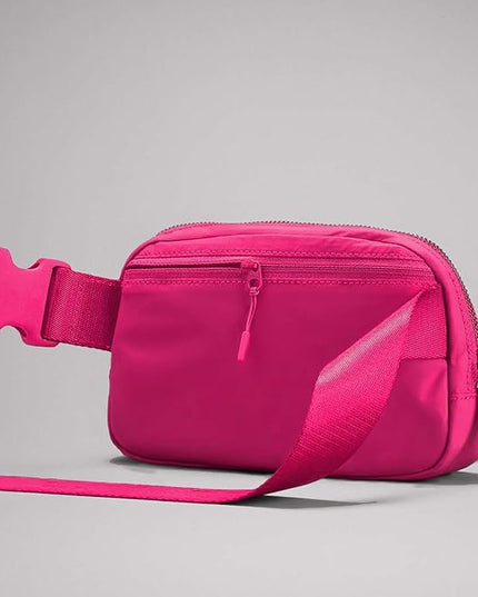 YOSHUYUKI Fanny Pack Cross Body Small Crossbody Bags for Women Men Trendy Nylon Waterproof Mini Purse Travel Running Belt Bag Lulu Dupes Bum Hip Chest Waist Pack Side Bag Must Have Hot Pink