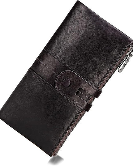 myfriday Women's RFID Blocking Genuine Leather Wallet, Bifold Long Clutch Wallet Money Clips Ladies Card Holder Purse
