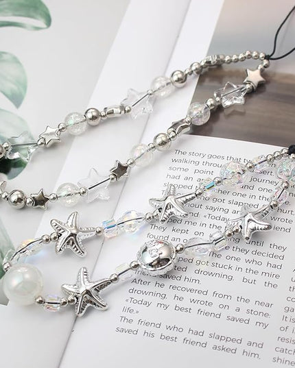 Beaded Camera Wrist Strap, Cute Phone Charms Strap, Pearl Bracelet Wrist Strap, Phone Keychain Decoration for Wallet