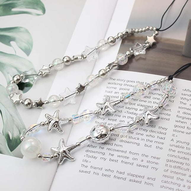 Beaded Camera Wrist Strap, Cute Phone Charms Strap, Pearl Bracelet Wrist Strap, Phone Keychain Decoration for Wallet