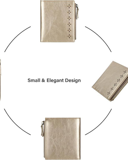 Lavemi Ultra Thin Small Compact Leather Womens Girls Wallets RFID Blocking Credit Card Holder for Women