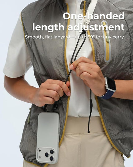 MOFT Phone Lanyard Crossbody with 2 Tabs, Adjustable Phone Strap with Premium Metal Buckles, Skin-Friendly Universal Lanyard, Compatible with Most Smartphones, Navy Blue