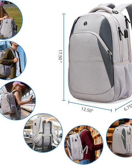 Swissdigital Design Business Laptop Backpack, College Laptops Backpack with USB Charging Port for Men and Women Fits 16 Inch Notebook, Mauve Grey | SD1670-05
