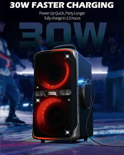 Party Bluetooth Speaker - 240W Peak Loud Speaker, Dazzling Light Show, Deep Bass, IPX4 Waterproof, 15H Battery, TWS Pairing, BT 5.3 Wireless, Portable for Home/Outdoor/Beach/Pool Party