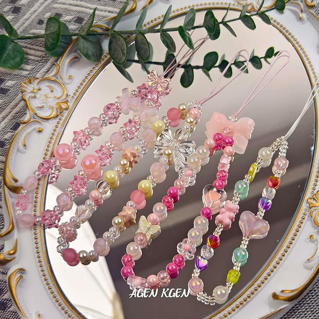Phone Charms Cute Beaded Phone Lanyard Wrist Strap Aesthetic CellPhone Keychain Cute PhoneCharms for Women