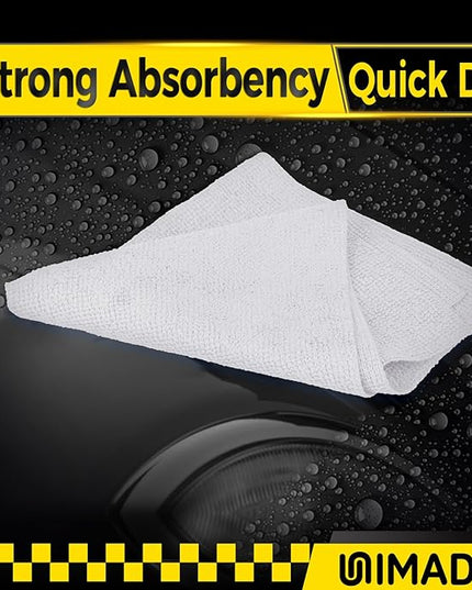 Shop Towels, 100 Pack Commercial Grade Work Rags Microfiber Towels for Cars Cleaning Rags Bulk Detailing Cloth for Automotive Bar Mechanic Restaurant Garage Housekeeping, 11.5"x 11.5", White