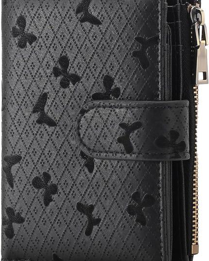 GAEKEAO Womens Wallet Small Leather RFID Blocking Bifold Zipper Pocket Wallet Card Case Purse with ID Window