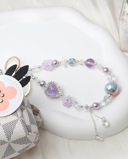 Beaded Phone Wrist Strap,Crystal Keychain Wristlet,Camera Strap Wrist,Cute Phone Chain Wristlet Purse Bag Charms