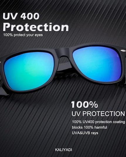 KALIYADI Sunglasses Men Polarized Sunglasses for Men Women Unisex Semi-Rimless Frame Retro Driving Sun Glasses UV Blocking