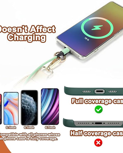 XANGNIER Clip and Go Strap for Phone with Wallet Crossbody, Phone Strap with Zippered Wallet, Adjustable Anti Theft Cellphone Lanyard for Women, Cellphone Chain Accessories,Multicolor 2