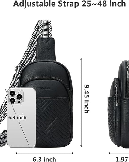 Leather Crossbody Bags for Women Small Sling Bag Anti Theft RFID Chest Purse Fanny Pack for Travel
