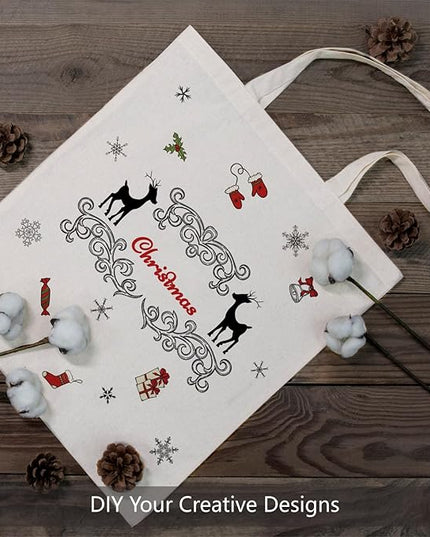 TOPDesign 5 | 12 | 24 | 48 | 192 Pack Economical Cotton Tote Bags, Lightweight Medium Reusable Grocery Shopping Cloth Bags, Suitable for DIY, Advertising, Promotion, Gift, Activity (5-Pack)