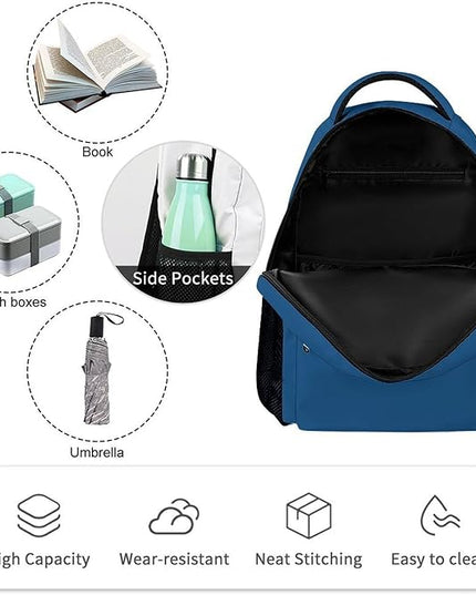 Fashion Classic Blue Backpack Lightweight Large Capacity Laptop Daybag for Travel Work