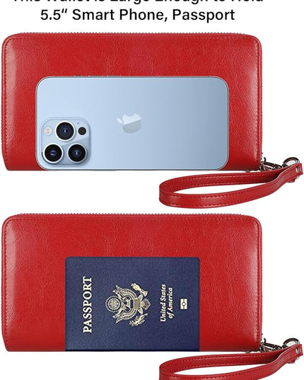 Lavemi Small Compact Women Wallet RFID Blocking Genuine Leather Bifold Purse with ID Windows