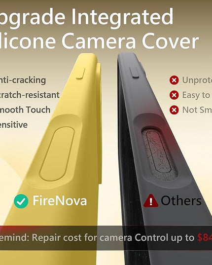 FireNova Magnetic for iPhone 17 Pro Max Case, Compatible with MagSafe, [Integrated Silicone Camera Control Button] [Camera Protection] Anti-Scratch Microfiber Lining Phone Case, 6.9", Yellow