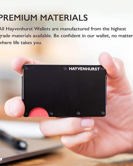 Hayvenhurst Wallet For Men - Reinvented Design Men's Wallet - Slim, Minimalistic & Seamless Card Case, Blocks RFID Scanners, Holds 12 Cards (Obsidian)